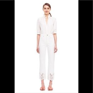 Rebecca Taylor White Eyelet Denim Pant Sz26⚡️